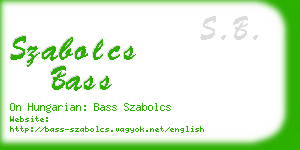 szabolcs bass business card